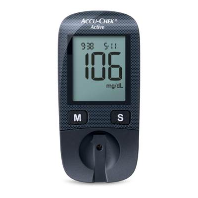 Imagine care prezintă glucometrul Accu-Chek Active, conceput pentru persoanele cu diabet zaharat